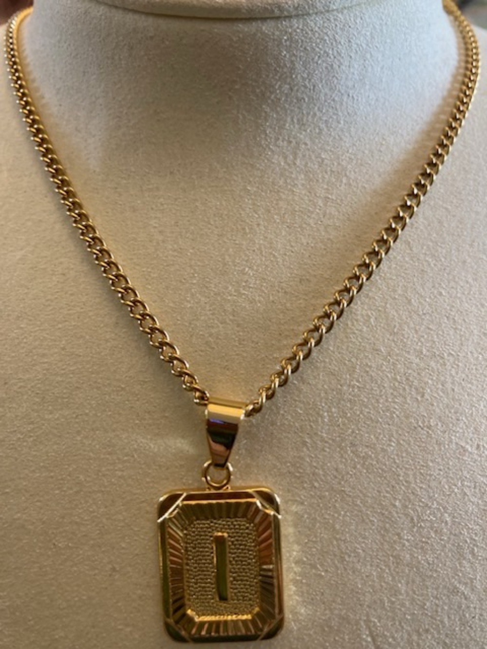 Gold-Tone Rectangular Pendant Necklace - Women Jewelry